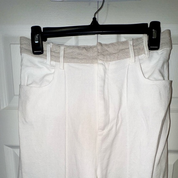 Meshki off White Wide-Leg Linen blend Pants. Size Medium. EUC. - Picture 2 of 12